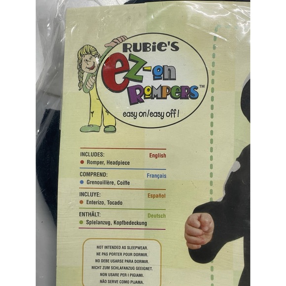 Rubies Ez-On Rompers Infant Novelty Skeleton Costume Size 1-2 Brand New‎ - Picture 2 of 4